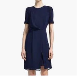 NWT! Whistles Medina Drape Front Dress (Navy)